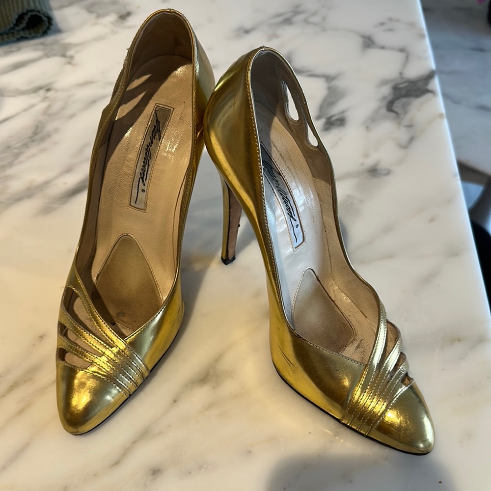 Brian Atwood gold heels